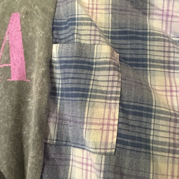NWT Upcycled Nirvana Flannel Tee Size L-XXL - Picture 3 of 5